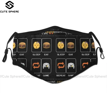 

Summoners War Mouth Face Mask Eat Sleep Game Repeat Facial Mask Kawai Cool with 2 Filters for Adult