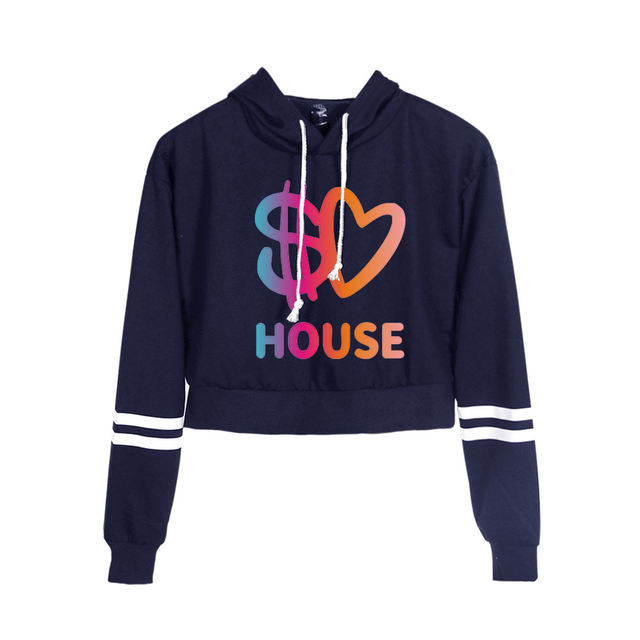 THE SHLUV HOUSE THEMED CROP TOP HOODIE (25 VARIAN)