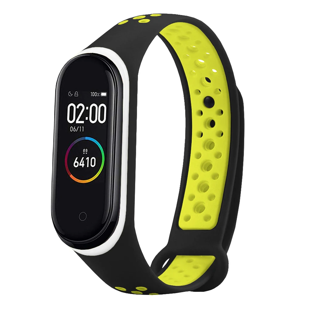 Для Xiaomi mi Band 3 4 ремешок силиконовый двойной цвет mi band 3 4 ремешок mi band 4 аксессуары Замена для Xiaomi mi Band 4 Band