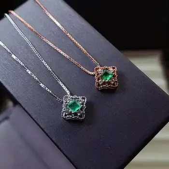 

Natural Emerald Necklace fashionable gem quality 925 silver 3mm