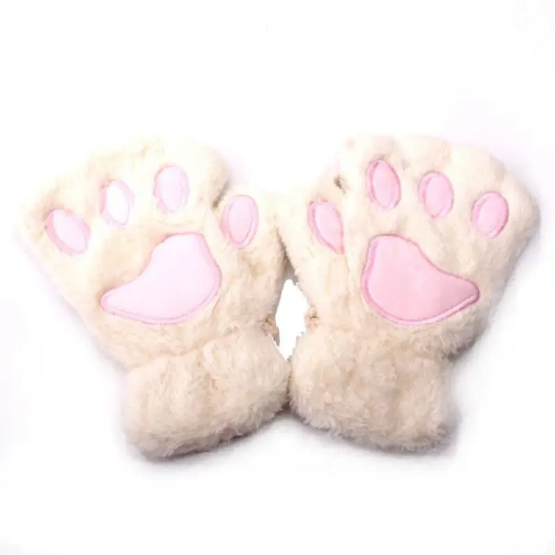 Super Cute Children Magic Knitted Mittens Kids Stretch Half Finger Glove Winter Warm Cartoon Fingerless Gloves baby Accessories