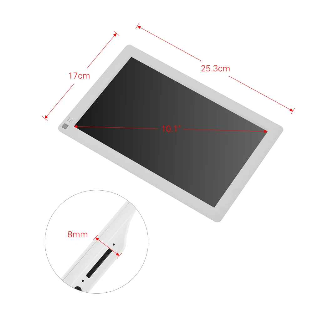 Andoer 10,1 дюйма ультратонкий ips lcd Цифровая фоторамка Настольный альбом 1280*800 поддерживает фото/музыку/видео/часы(6 режимов