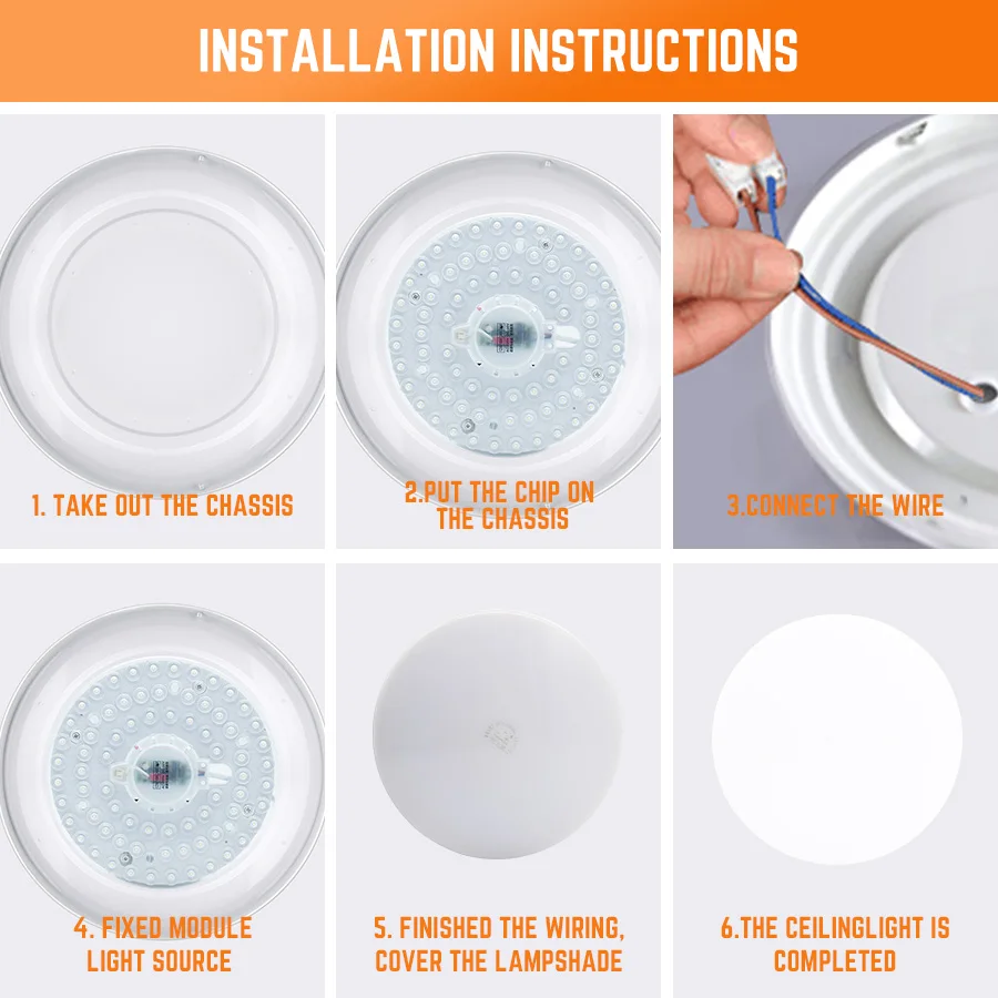 Kitchen LED Ceiling Lights Module AC220V DC90V 12W 18W 24W 36W LED Lampara Techo Source White Brightness Lustre Mutfak Lamp