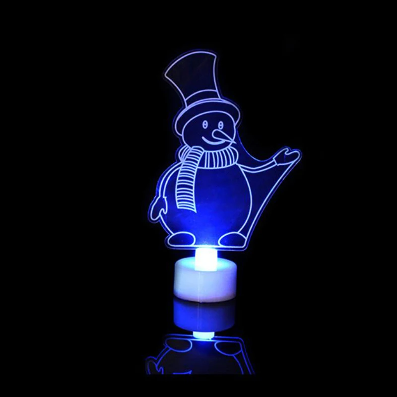 Рождественские подарки 3D светодиодный ночник детские игрушки Свадебная вечеринка рождественское декоративное освещение светящийся в темноте Navidad стол Lamparas - Испускаемый цвет: Snowman