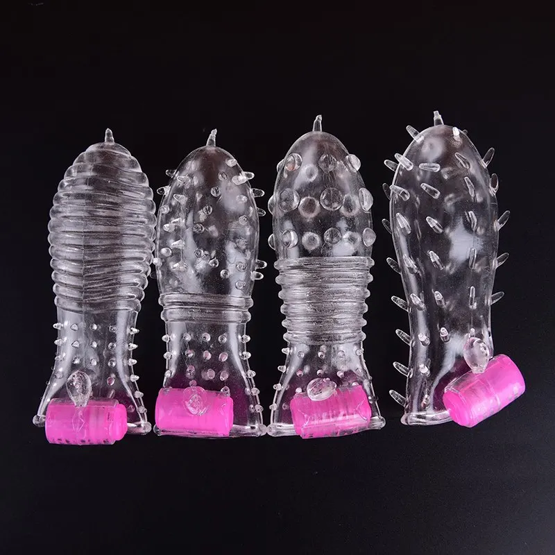 1pcs Delay Crystal Penis Sleeve Textured Extension Condoms Good Resilient