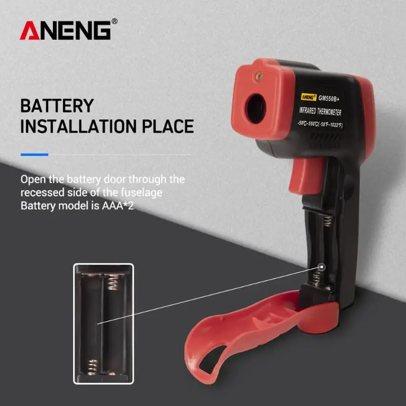 ANENG GM550B+ VA цветной ЖК цифровой инфракрасный термометр на лоб пистолет