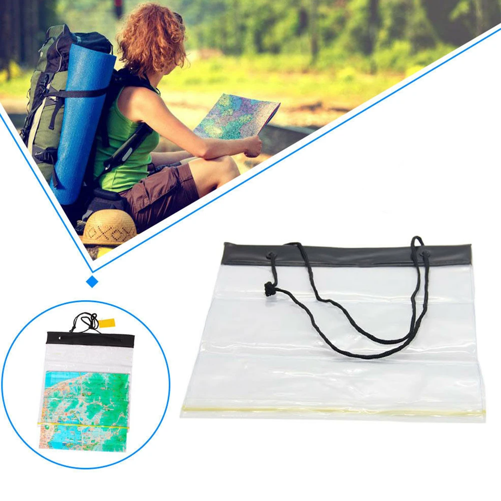 

Camping Outdoor Waterproof Dry Lightweight Storage Bag Map Cover Holder Pouch Transparent Portable Multifunction Case Clear PVC