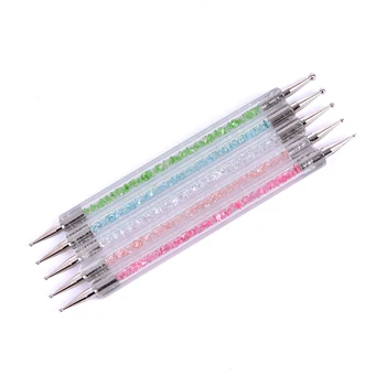 

5pcs/Set Dual-ended Nail Dotting Pen Crystal Painting Drawing Dotting Pen Rhinestone Studs Nail Art Brush Tool Manicure