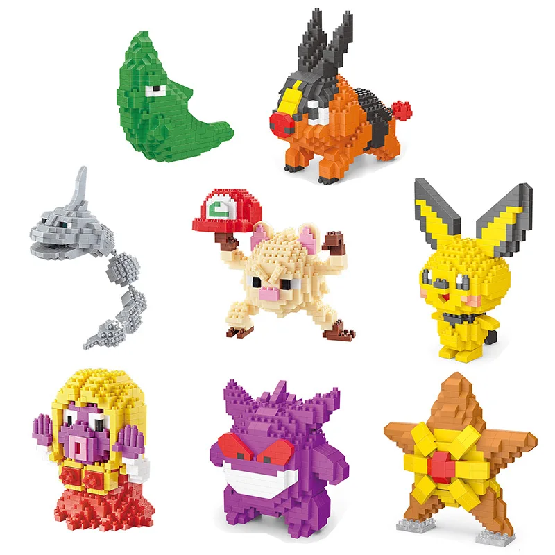 Микро-кирпичи LNO Пикачу Джинкс Smoochum Mankey Tepig Gengar Staryu сделай сам мини-строительные