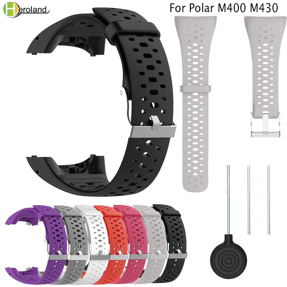 Correa deportiva de silicona para reloj Polar M400, M430, GPS, repuesto de  pulsera con herramienta, cubierta de reloj inteligente - AliExpress