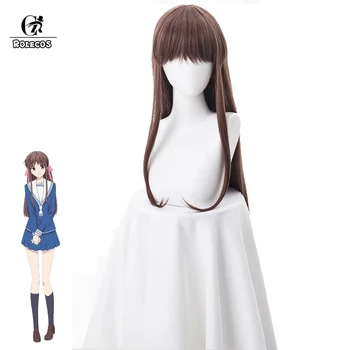 

ROLECOS Anime Fruits Basket Cosplay Hair Honda Tooru Cosplay Hair 85cm Brown Synthetic High Temp Fiber Long Hair Cosplay