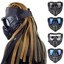 Airsoft Full Face Goggles Protective Mask Tactical Indy Dirty Braided Forehead Headgear Mask Set Hunting Paintball Accessories