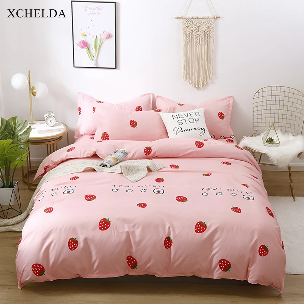 Pink Floral Bedding Set Collection with Bed Sheet – Kawaiies