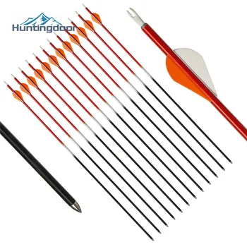 

6/12pcs Mixed Carbon Arrow 79cm Plastic Feather for Recurve/Compound Bow Archery Hunting Non-replaceable Arrowhead
