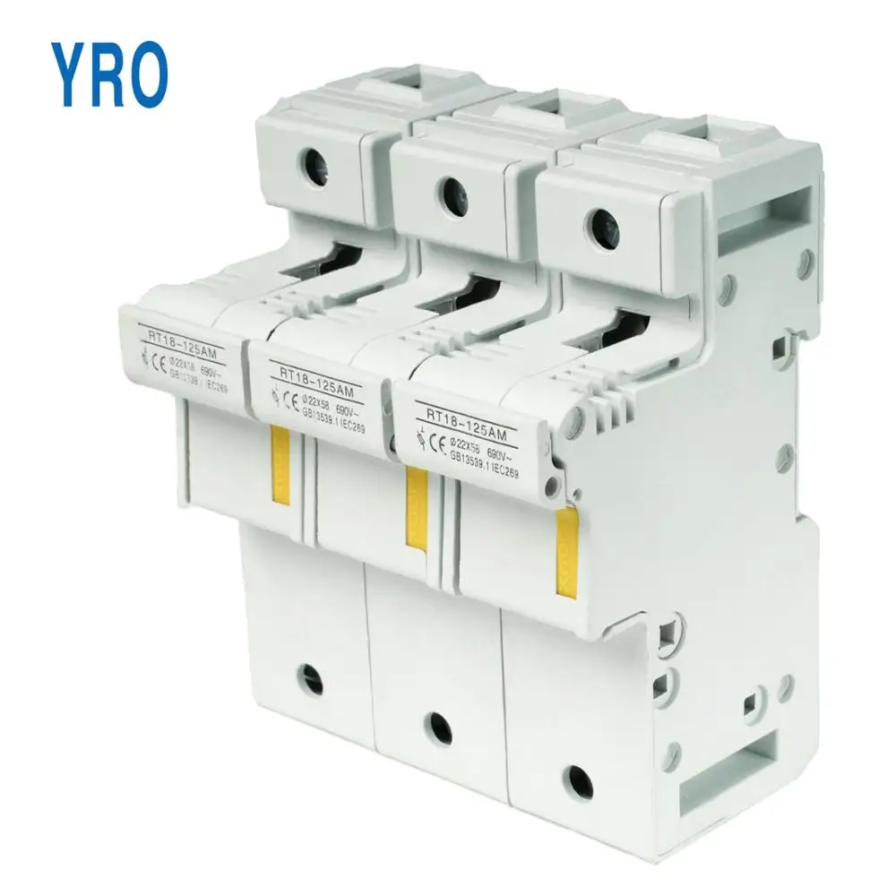 

1PC RT18-125 4P 22*58mm PBT Copper Fuse Holder 500V 125A
