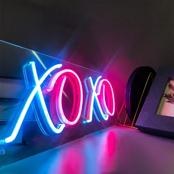 

Custom Waterproof Neon Sign Light logo XOXO neon light Led Flex Visual Artwork Bar Pub Club Wall Hanging Decoration