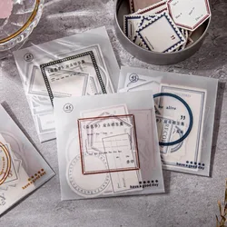 Étiquettes décoratives Vintage, matériel de Collage de papier Album journal, fournitures pour planificateur de Scrapbooking, marqueur d'art, Diy bricolage, 50 pièces/paquet 