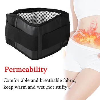 

1pc 4 Sizes Unisex Magnetic Back Support Brace Self Heating Pad Waist Double Adjust Pain Relief Waist Brace Belt