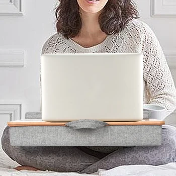 

Laptop Desk Built in Mouse Pad and Wrist Pad for Notebook, Tablet, Laptop Stand with Tablet, Pen and Phone Holder