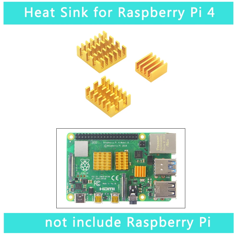 Raspberry Pi 4 Модель B теплоотводы алюминиевый охлаждающий коврик черный серебристый зеленый золотой теплоотвод для Raspberry Pi 4