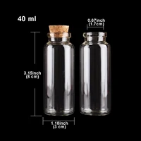 5pcs 40ml 30*80mm Message Bottles Glass bottle with Cork Lids Potion bottles Glass Jars Glass vessels Spice Jars for Art Craft 2
