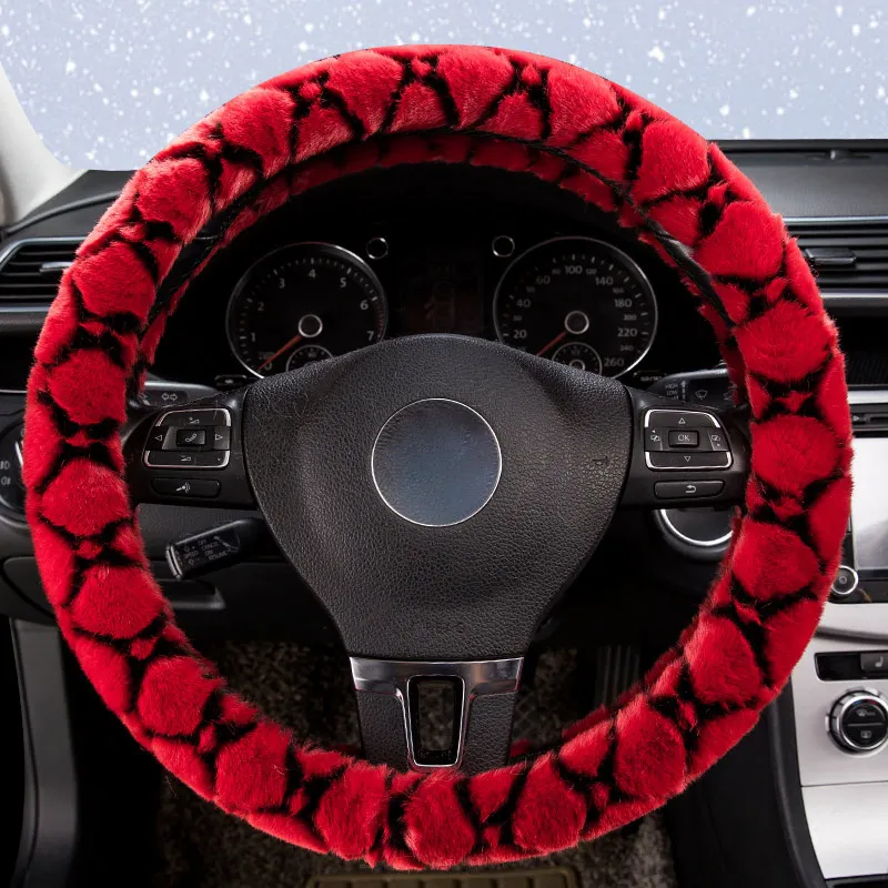 DUKEAUTO чехол рулевого колеса автомобиля носимая автоматическая крышка рулевого колеса противоскользящая кожа тиснение кожа автомобиль-Стайлинг для hyundai - Название цвета: Красный