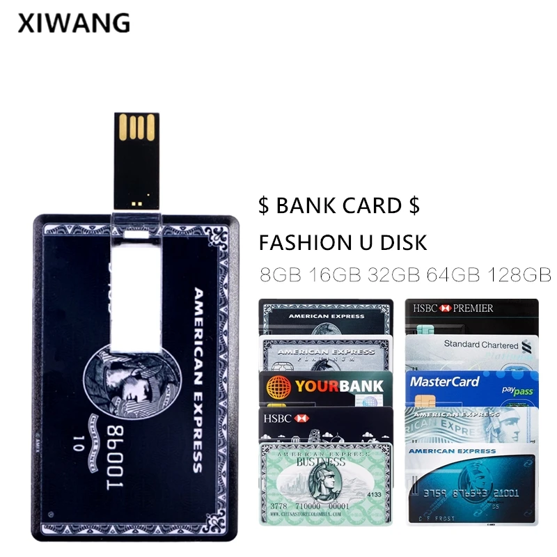 Usb flash 4 GB 8 GB 16 GB 32 ГБ, 64 ГБ и 128 ГБ usb stick банк Кредитная карта USB флэш-накопитель Super Slim флешки Оптовая Продажа Бесплатный Пользовательский