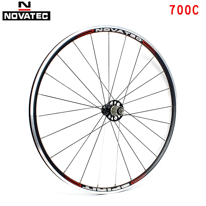 Novatec Road bike Wheelset 700C Bicycle parts Aluminum alloy Tube tyre wheels 4 Bearings 7-11speed V brake QR Bicycle Wheel set