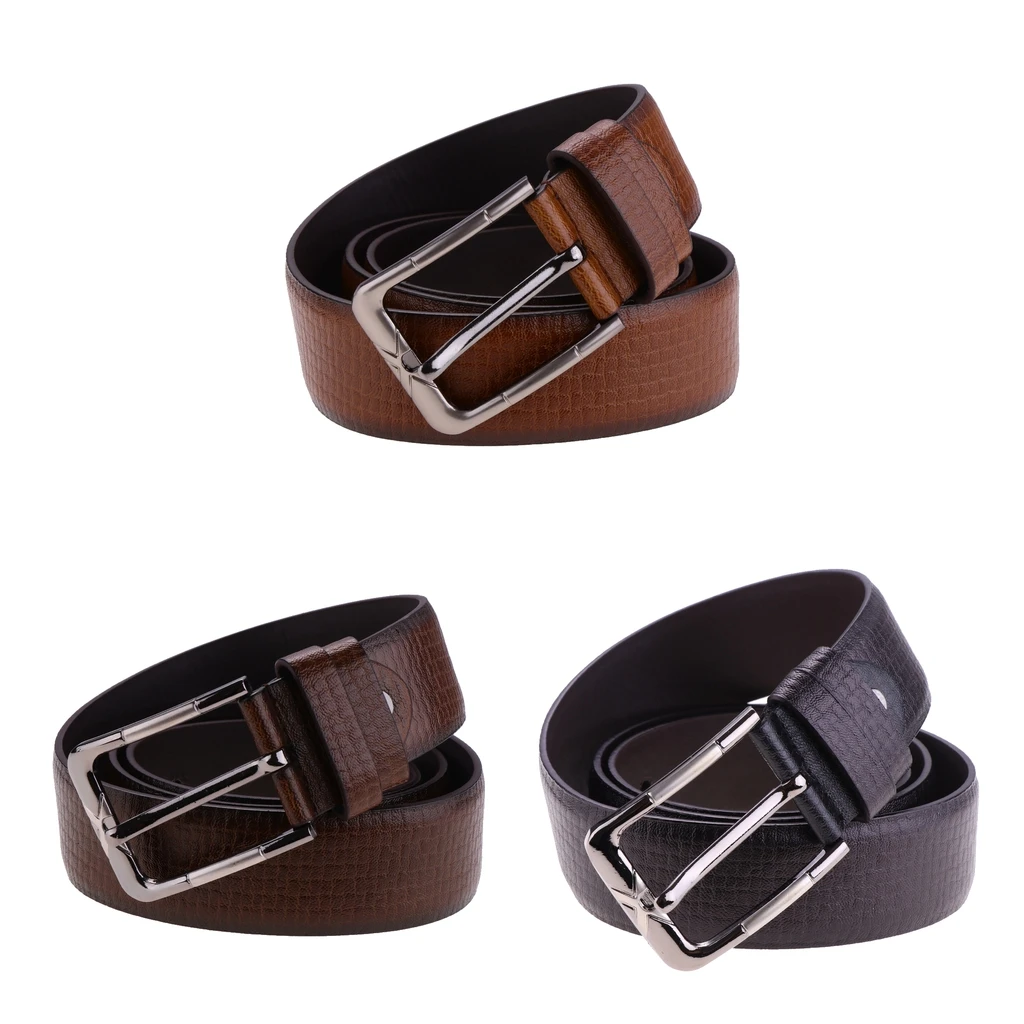 Pin Buckle Belts Trouser Size Brown Black Coffee Jeans Mens PU Leather Belt