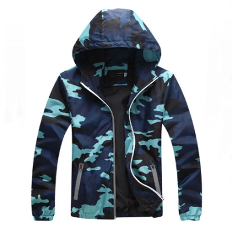 70% OFF Men's new 2019 camouflage hooded jacket with zipper casual coat