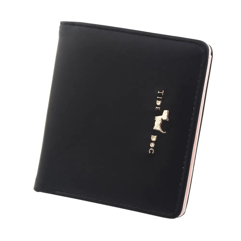 

Women Short Style Fashion Mini Thin Folded Coin Purse Card Holder Bag Credit Card Holder Card Wallet PU Leather Double Bag/E