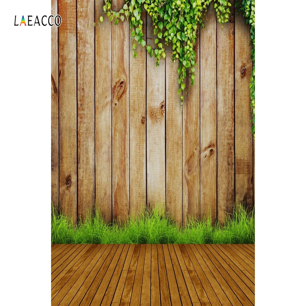 Laeacco vides verdes tablas de madera tablones bebé recién nacido