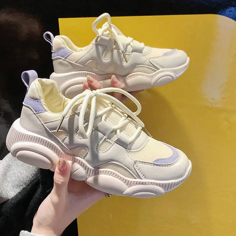 

Daddy bear shoes female ins tide Korean version of the wild net red super fire smoked shoes
