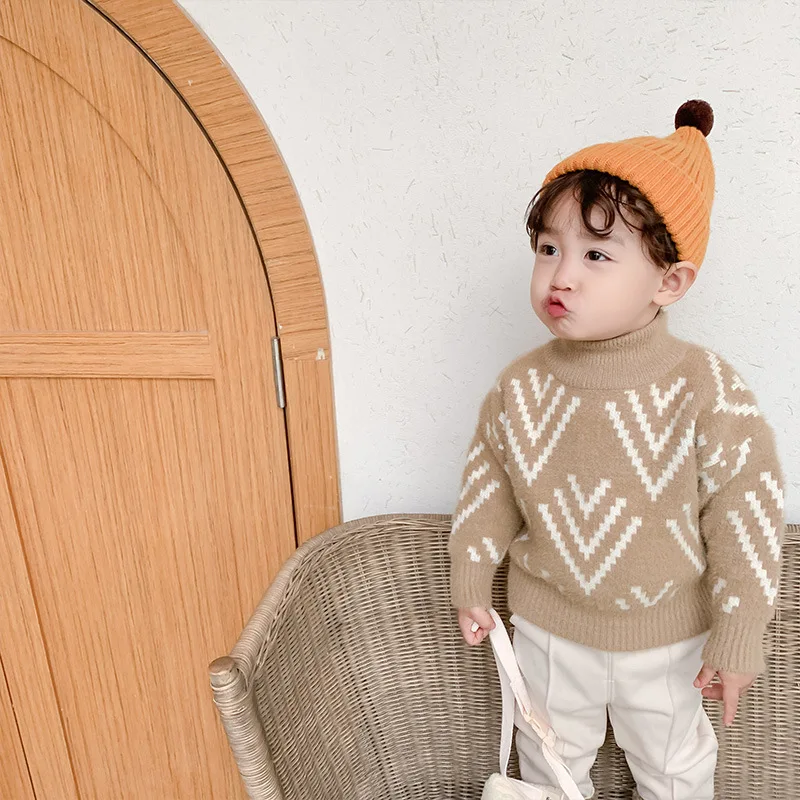 pic Вязаный свитер для девочек, Модный Зимний пуловер для девочек 1-6 лет - Цвет: pic