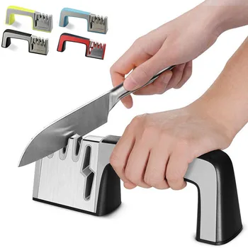 

4 In 1 Knife Sharpener Diamond Coated&Fine Ceramic Rod Knife Shears And Scissors Sharpening Tool Stainless Steel Blades