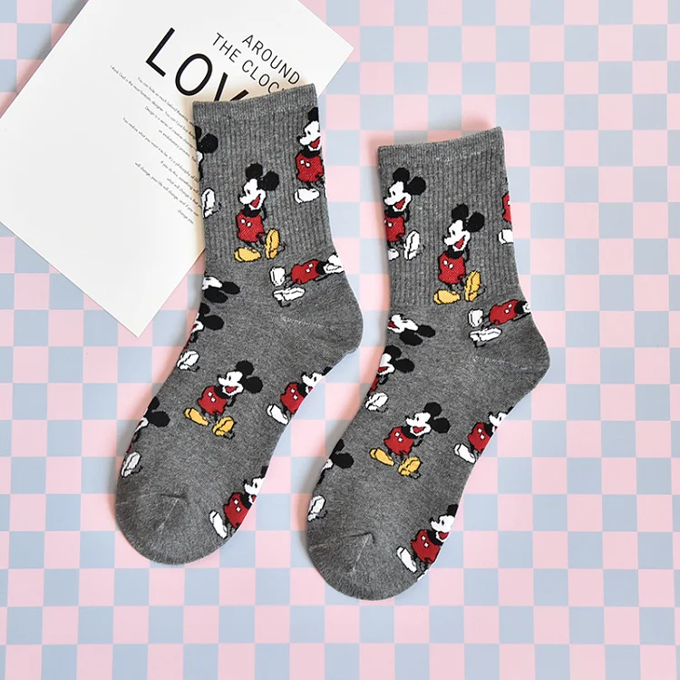 Mickey socks Смешные носки Харадзюку женские хлопковые носки женские милые носки женские хлопковые школьные студенческие женские носки для скейтборда - Цвет: Mickey socks