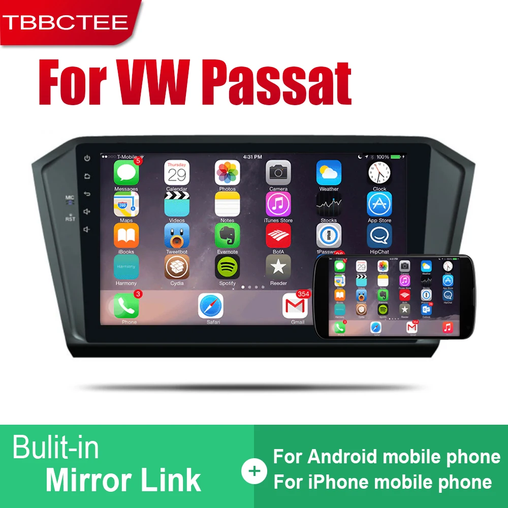 TBBCTEE Android 2 Din Авто радио для Volkswagen VW Passat~ автомобильный мультимедийный плеер gps навигационная система Радио стерео