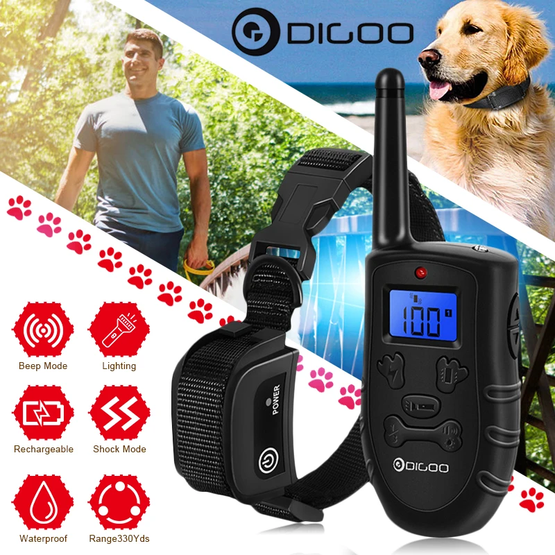 Digoo Collar electrónico recargable para perros, dispositivo para