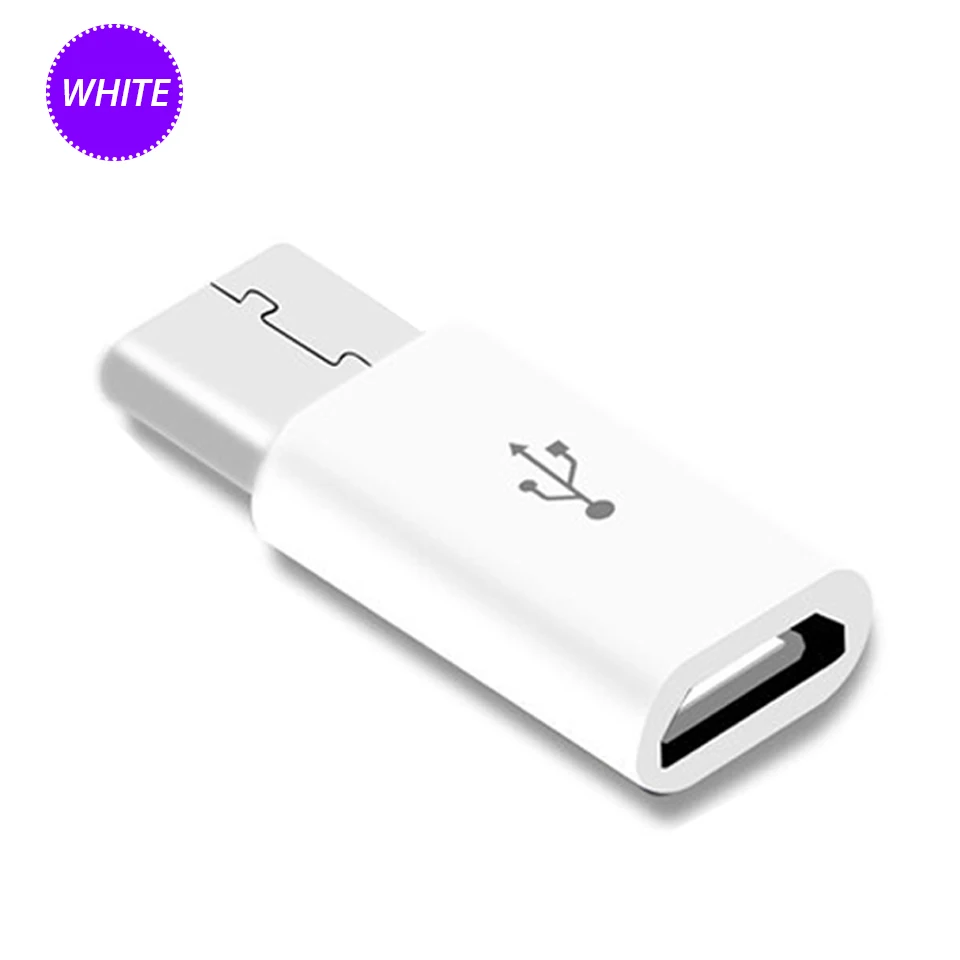5/1PCS держатель мобильного телефона адаптер кабель с разъемами микро-usbи USB C адаптер Microusb разъем для HUAWEI Xiaomi samsung Galaxy A7 адаптер Тип USB C - Цвет: white 1 piece