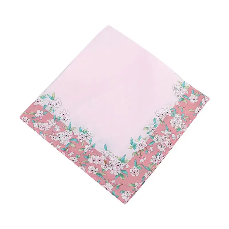 Pink Женские хлопковые носовые вишневого цвета с цветочным узором, ярких цветов Цвет носовой Полотенца - Цвет: Pink