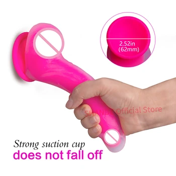 SHANDE Big Dildo Suction Cup Realistic Penis Soft Long Dildos for Women Silicone Huge Dick Female Adult Sex Toys Built-in Keel 4