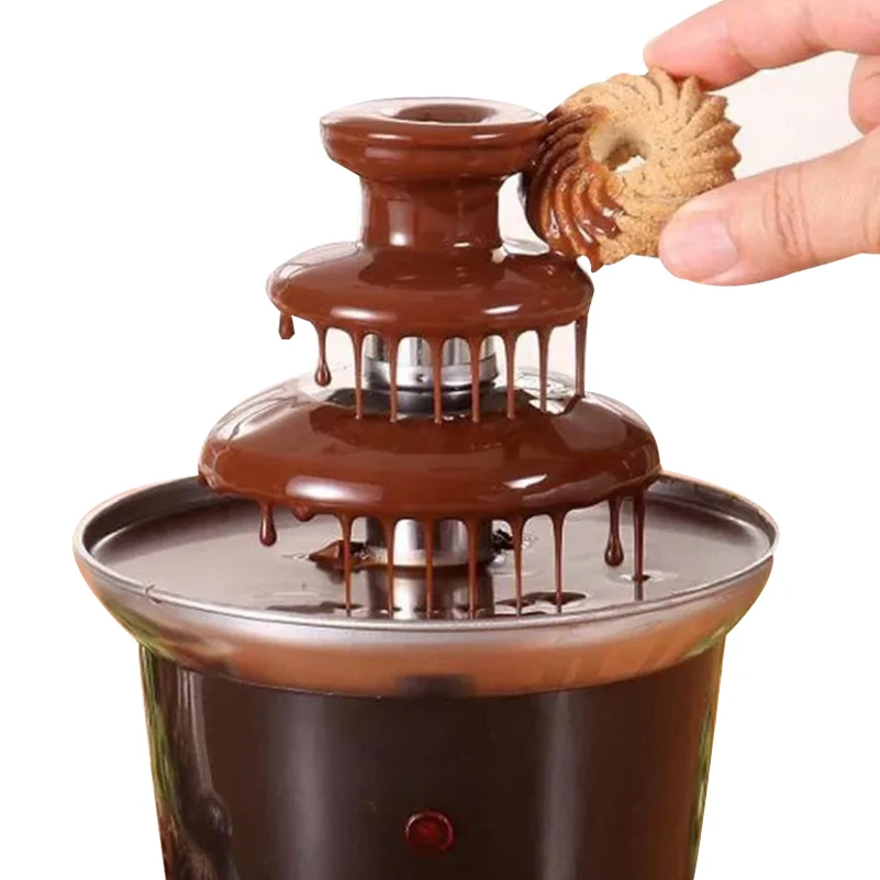DIY 3 яруса шоколадные фонтаны мини вилка из нержавеющей стали для шоколада плавление Отопление фондю водопад машина свадьба день рождения