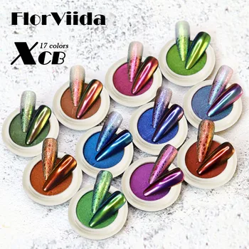 

FlorVida 1pc Chameleon Magic Mirror Glitter Powder Soild Nail Art Pigment Dusts Holographic Design For Manicure High Quality XCB