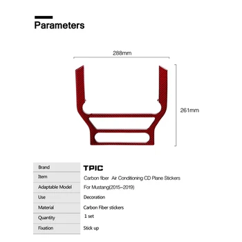 

Automobile Trim Strip For Ford Mustang 2015-2019 Interior Multi-media Console Decor Frame Cover Trim