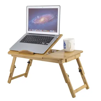 

Foldable Portable Bamboo Computer Stand Laptop Desk With/Without Fan Tea Serving Bed Dining Table Laptop Notebook Table