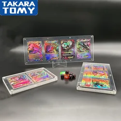 Porte cartes Pokemon 1/2/3/4 fentes, présentoir, protection de cartes de jeu, boîte en verre Transparent magnétique, cadeau d'anniversaire pour enfant 