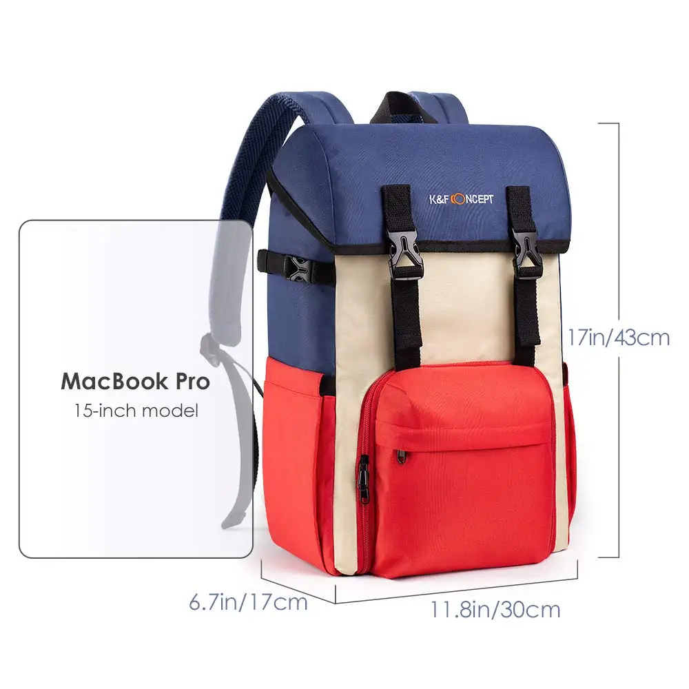 K&F Concept DSLR Camera Backpack Waterproof Camera Bag Multi-Functional for SLR/DSLR Camera Lens & Accessories with Rain Cover