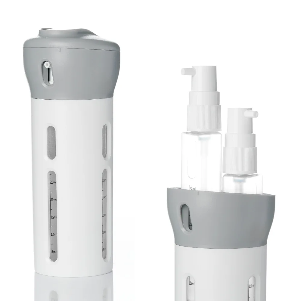

Portable Four In One Travel Cosmetic Bottle Points Bottling Plastic Material Refillable Container Empty Cosmetic Containers