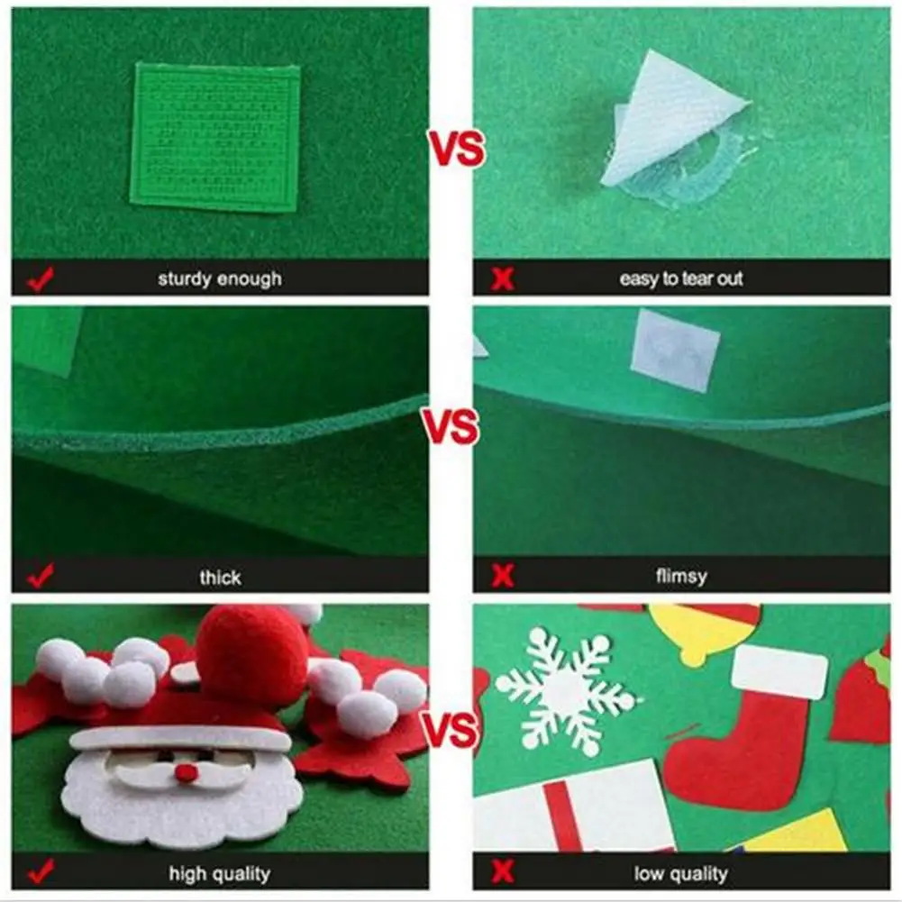 DIY Felt Christmas Tree with 26pcs Ornaments Christmas Tree Hangings for Kids Christmas Gifts Home Shopwindow Decoration