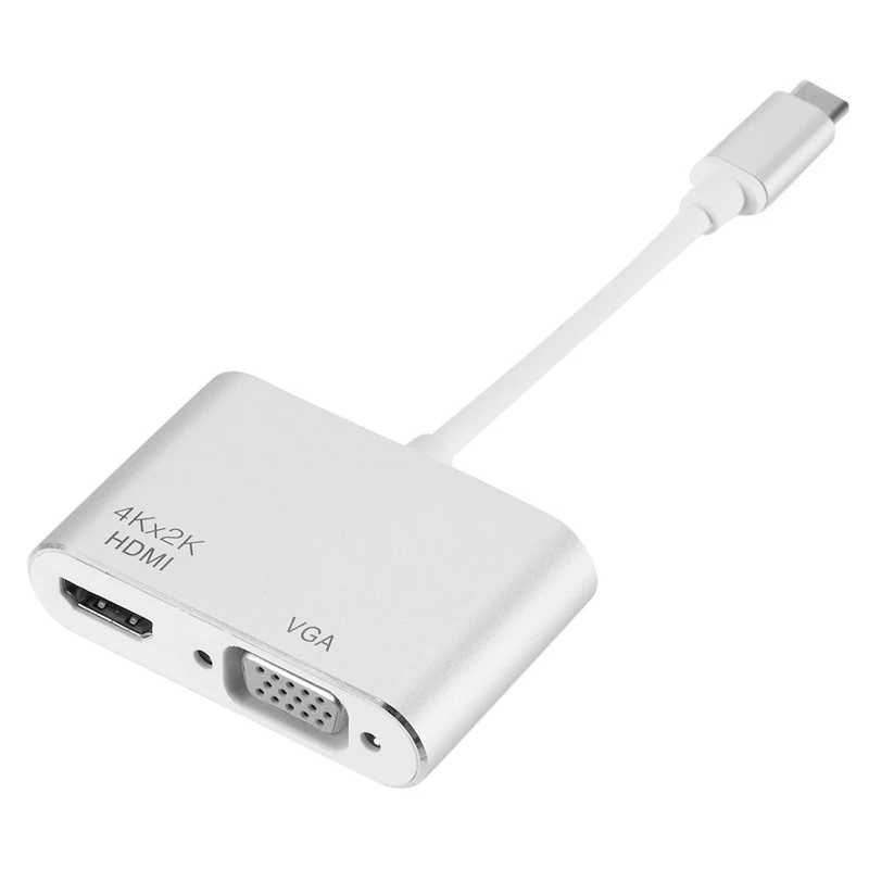 Тип-c к HDMI+ VGA адаптер портативный практичный тип-c к HDMI+ VGA передатчик зарядный адаптер конвертер для huawei для Xiaomi
